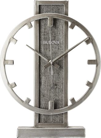 Bulova B1864 Silver Streak Desk Clock, Silver, Silver-Colored