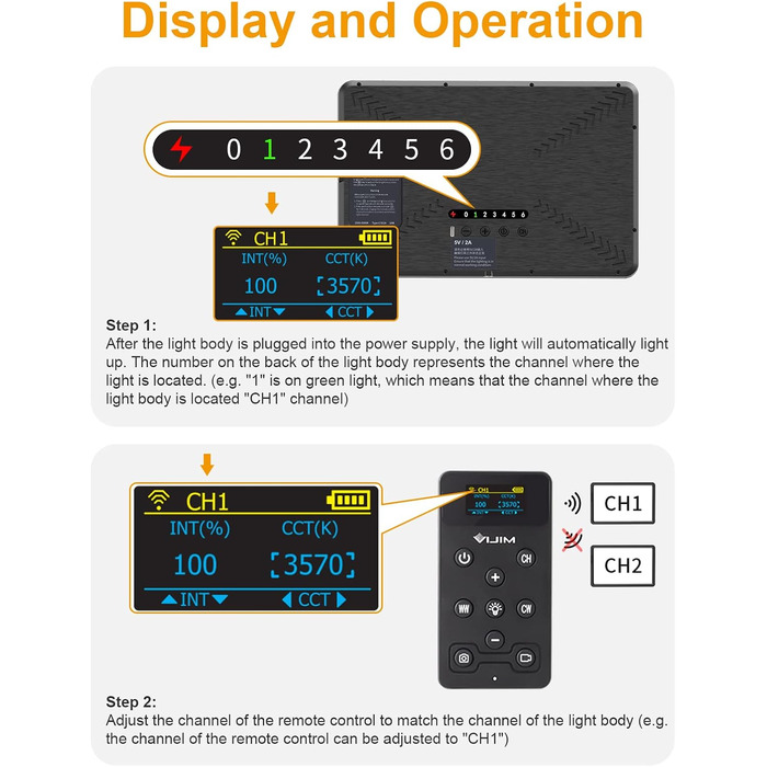 ULANZI K20 Key Light: LED панель для відеозйомки з дистанційним керуванням, 600 люмен, 10W, 2500K-9000K, для YouTube/Live Streaming