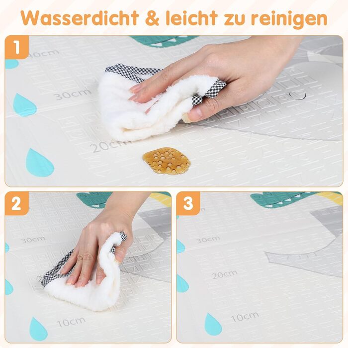 Дитячий килимок для повзання Dripex 150x180x1.5 см, двосторонній, водонепроникний, BPA-free, портативний, для малюків з народження