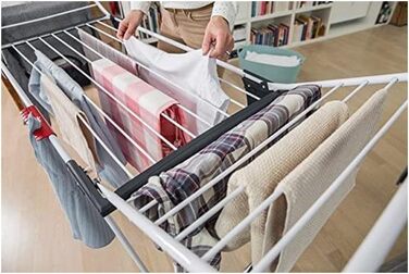 Сушарка для білизни Vileda King, 20 м мотузок, підставка для дрібних речей, 2.7 кг, білий/чорний