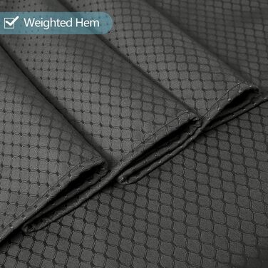 Штора для ванної Furlinic 180x200 см, темно-сіра, вафельний текстиль, водонепроникна, анти-грибок, з кільцями (1 шт)