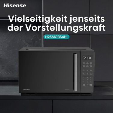 Мікрохвильова піч Hisense H20MOBS4HI 23 л з InverterTech, керамічним покриттям та цифровим керуванням