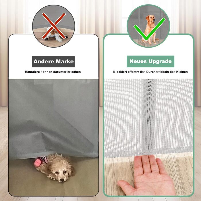 Adjustable Baby Gate with Lock - Expandable Pet & Baby Safety Fence, 150cm Wide, 83cm High, No Drill Installation, Automatic Latch