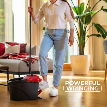 Vileda Ultramax Turbo 2в1 Вісковий Моп Комплект | Система з Телескопічною Ручкою (75–130см), Мікрофібра та Відро з Потужною Віджимною Системою | Для Плитки, Ламінату та Паркету