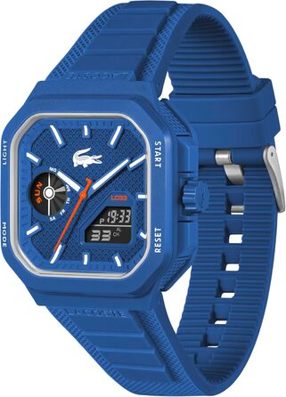 Годинник Lacoste LC33 Square силіконовий, блакитний - кварцовий, чоловічий/жіночий