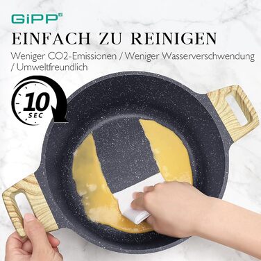 Набір посуду GiPP Keramik Antihaft: 22 частини (сірий) - посуд з керамічним покриттям, без PFAS, PFOA, PTFE, PFOS
