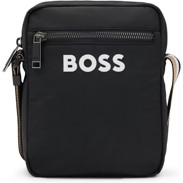 Чоловіча сумка через плече BOSS Catch 3.0 з контрастним логотипом та ременем з фірмовими смужками