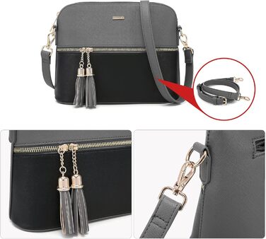 Сумка жіноча LOVEVOOK шопер шкіряний 3-в-1 сіро-чорна (C Grau-schwarz) велика містка