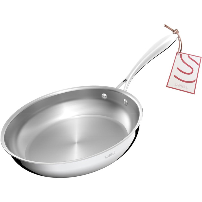 Нержавіюча сковорода 28 см, 5-шарова, для посудомийної машини та духовки, індукційна, рівномірний розподіл тепла