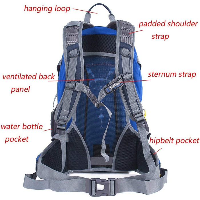 EGOGO 30L Waterproof Hiking Backpack, Camping Backpack with Rain Cover, Running, Cycling, Outdoor S2310 (Blue)