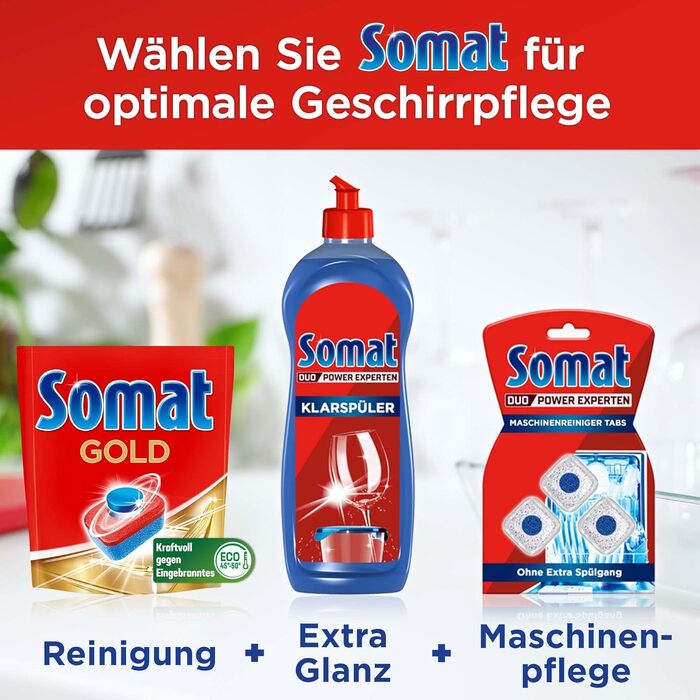 Таблетки для посудомийної машини Somat Gold, для ідеальної чистоти при низьких температурах, проти пригорілого, 80 шт