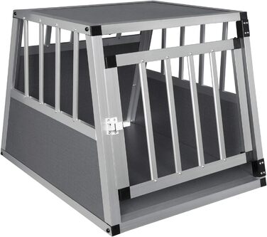 Транспортна переноска для собак та котів EUGAD, алюміній, 54x69x51 см, сіра
