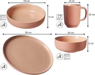 Набір посуду Ritzenhoff & Breker Jasper | 16 частин (Рожевий)