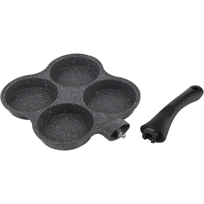 Haofy Egg Pan, 4-Hole Egg Burger Pan, Non-Stick Breakfast Omelette Pancake Pan for Electric Ceramic Stove, Not Available for Induction Cookers