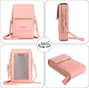 Сумка на шию жіноча Handytasche, червона PU шкіра, кросбоді, гаманець для дівчаток, відділення для карт