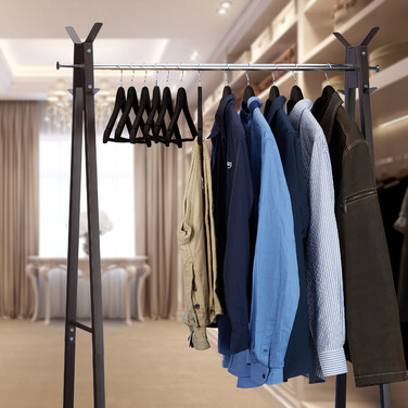 Relaxdays Wooden Clothes Hangers, 40-Piece Set