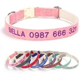 Лідяний нашийник для собак з металевою застібкою, двосторонній, з ім'ям та номером телефону, регульований розмір, M та L (для маленьких собак)