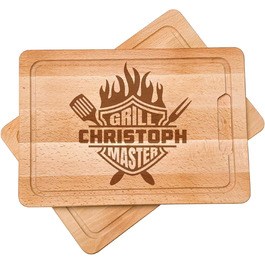 Cutting board with engraving, personalized from high-quality beechwood - grilling accessories, men's gift - Father's Day gift - grilling accessories as gifts for men - gifts for grillers