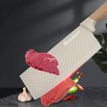 Набір ножів Messer Set, 6 предметів, хакі. Набір кухонних ножів з нержавіючої сталі з антипригарним покриттям та блоком для ножів. Підходить для дому, ресторану, пікніка.