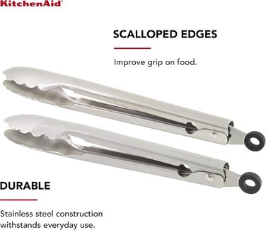 KitchenAid Universal Kitchen Tongs, Stainless Steel, 2-Piece