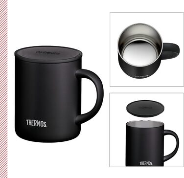 Термос із нержавіючої сталі Longlife Cup 350ml, чорний, з кришкою. Ідеальний для кави, офісу та кемпінгу