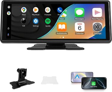 Автомобільний дисплей 10.26'' IPS, бездротовий CarPlay та Android Auto, сенсорний екран 1080P, портативний, підтримка Google і Siri Assistant, модель S5
