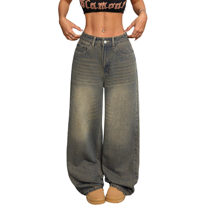 Джинси жіночі широкі Baggy Y2K Denim висока талія блакитні Retro C20 розмір L