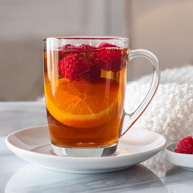 Набір склянок KROSNO 1992: 6 склянок для кави, чаю з ручкою, 300 мл, придатні для миття в посудомийній машині