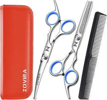 Набір для грумінгу собак та котів: професійні ножиці для стрижки шерсті з чохлом з екошкіри, нержавіюча сталь