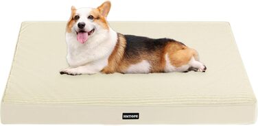 Ортопедичний лежак для собак, 112 см, оливковий колір. Знімний, водонепроникний, з антиковзким покриттям. Підходить для середніх та великих собак. Розміри: 91x56x9 см