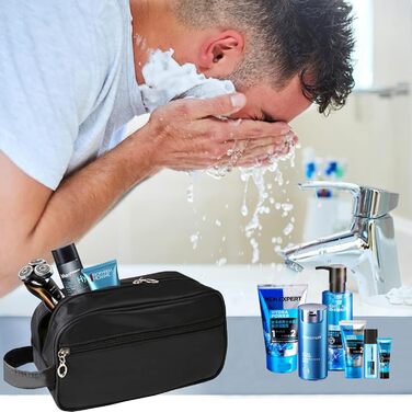 Чоловічий туалетний набір FITDON, водонепроникна сумка для туалетних речей, валіза, чорна