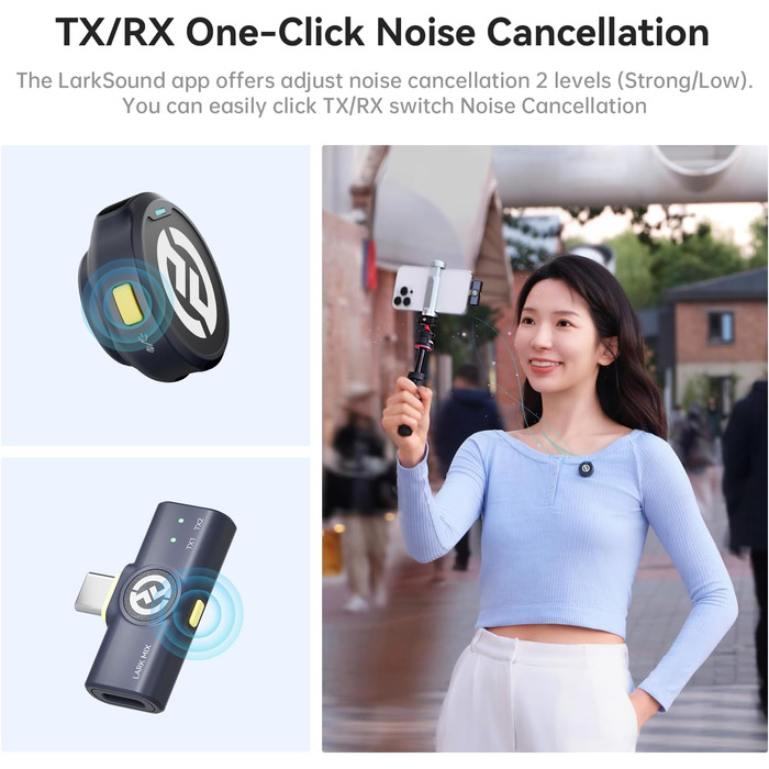 Hollyland Lark M2 Бездротовий петличний мікрофон для iPhone 17/16/15 & Android, 300м радіус дії, Hi-Fi звук, 30 год. роботи, USB-C