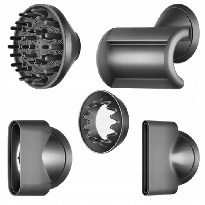 Професійний фен для волосся Dryer 6в1, 1600 Вт, з іонізацією та дифузором, сріблястий