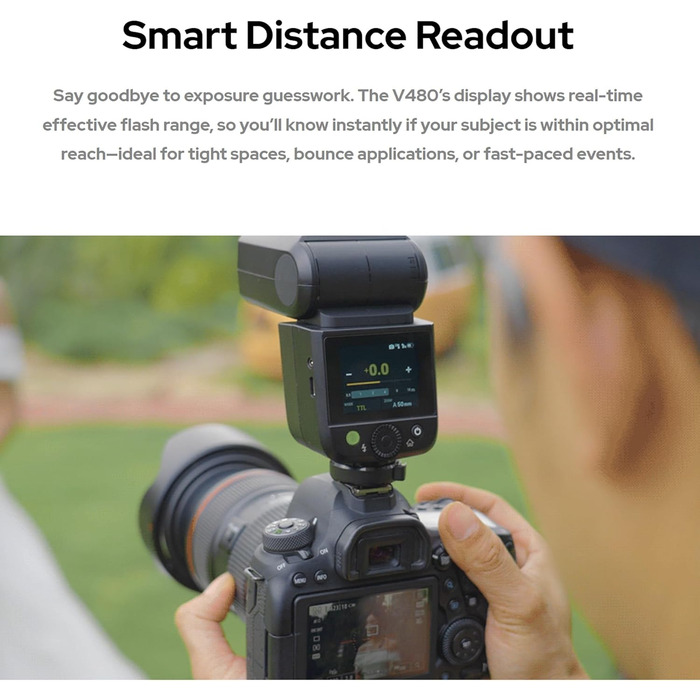 Спалах Godox V480 O TTL для Olympus та Panasonic: LED-лампа, X Wireless, GN50, HSS 1/8000s, Touchscreen