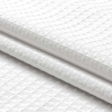 Драпіруваний душовий завіс, білий, вафельний візерунок, тканинний, міцний, готельна якість, 183x244 см