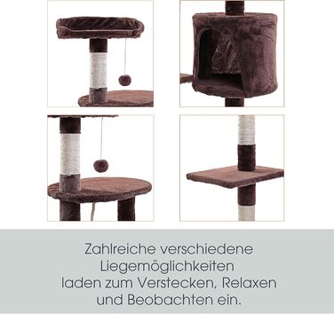 Кігтеточка для котів ESTEXO, ігровий комплекс, 112 см, XL, коричнева