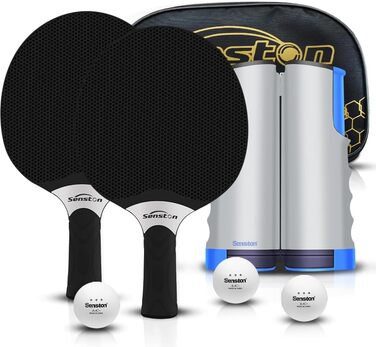 Senston Table Tennis Set - Professional Paddles for 4 Players - Rubber Compound, Indoor/Outdoor Play