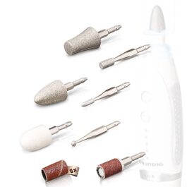 Набір для манікюру та педикюру Grundig електричний: 17 аксесуарів із сапфіру, LED-підсвічування, заміна насадок