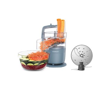Кухонний комбайн Kenwood MultiPro Go FDP22.130GY, 900 Вт, блакитний, 1.3 л, для нарізки, натирання, подрібнення та замішування тіста