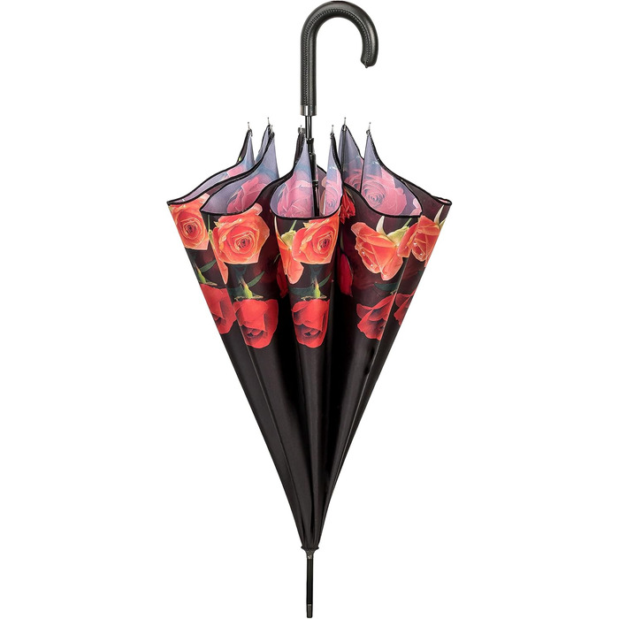 VON LILIENFELD Floral Windproof Umbrella with Automatic Open - Rose Bouquet Design