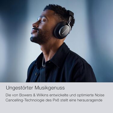 Навушники Bowers & Wilkins Px8: бездротові, з активним шумопоглинанням, Bluetooth 5.0, чорні