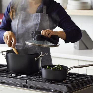 KitchenAid 80129 Harteloxierte Induction Non-Stick Cookware Set, Pots and Pans, Aluminum, Matte Black Cookware Set (10-Piece)
