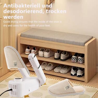 Електричний сушильник для взуття Vauki з УФ-стерилізацією, 360° циркуляцією повітря, таймером 90 хв, складний та компактний для дому та подорожей