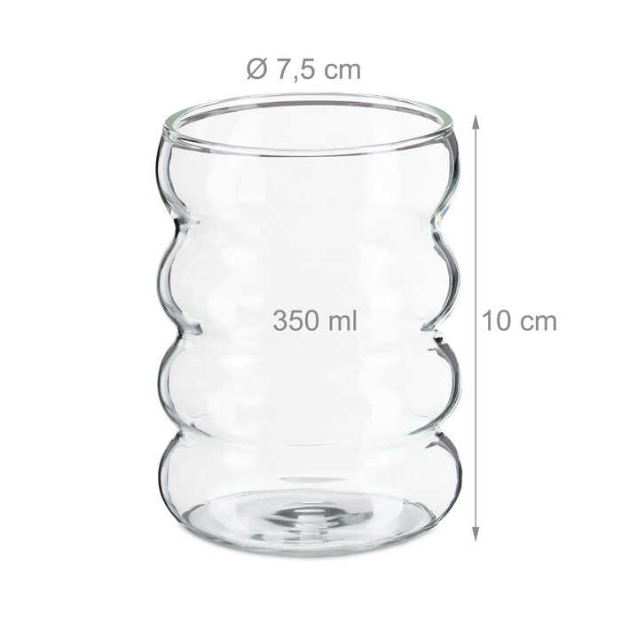 Set of 4 Decorative Ripple Glasses