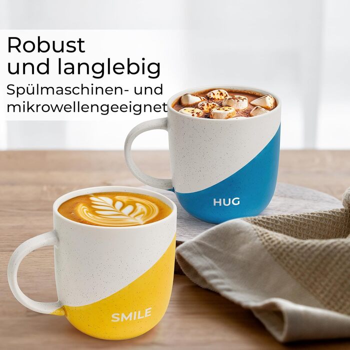 Набір кавових чашок Miamio 4 шт по 300 мл з приколами/Подарункові чашки для мами, тата, жінок, чоловіків, сім'ї, друзів/Підходить для мікрохвильової печі та миття в посудомийній машині (Дизайн B)