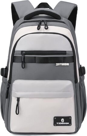 Шкільний рюкзак для підлітків, хлопчиків, 2025. Водовідштовхуючий рюкзак для старшої школи, гімназії. Підходить для ноутбука 15.6', звичайний дизайн (сірий)