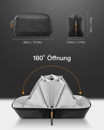 Inateck Electronics Case, Water-Resistant Accessory Bag, Gadget Organizer Bag, USB Cable Organizer, Travel-Friendly, AB03007