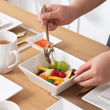 Porlien Сервіз класичний квадратний на 6 осіб (24 предмети) кремового кольору