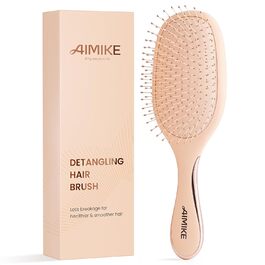 AIMIKE Rose Luxe Щітка для розчісування волосся без болю, з вентиляцією та ультрам'якими гнучкими щетинками FlexGlide, легко видаляє ковтуни, для мокрого та сухого волосся, для жінок, дівчаток та дітей (Рожева, з повітряною подушкою)