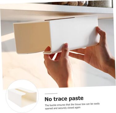 Cabilock Towel Dispenser Wall Tissue Box Wall Mount Under Table Cabinet No Trace Paper Towel Paper Hand Towel Folded Towel Storage Kitchen Bathroom Toilet Office White